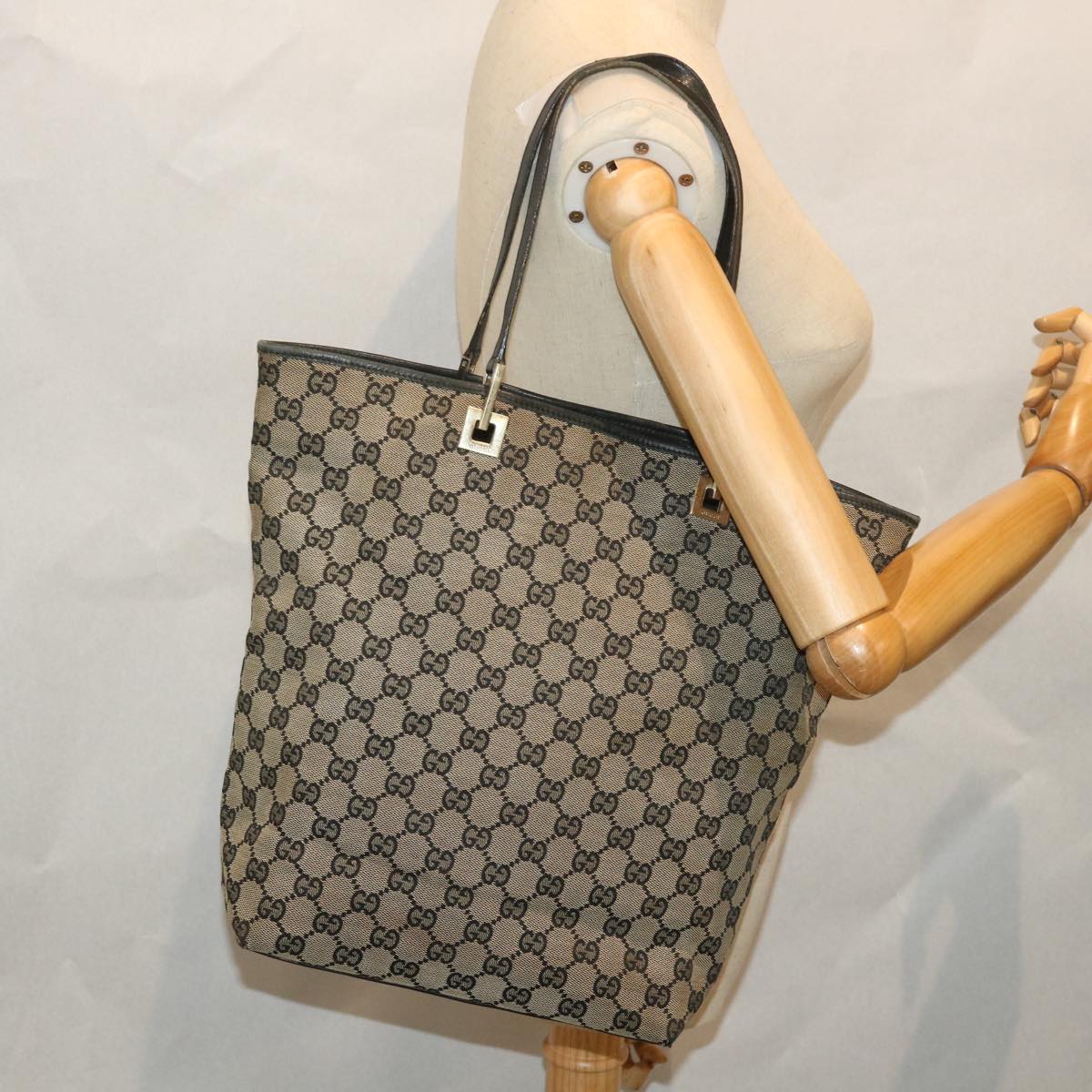 GUCCI GG Canvas Tote Bag Beige 001 1098 1705 ac2369