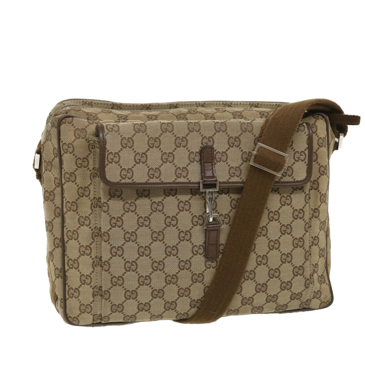GUCCI GG Canvas Shoulder Bag Beige 90474 213532 ac2380