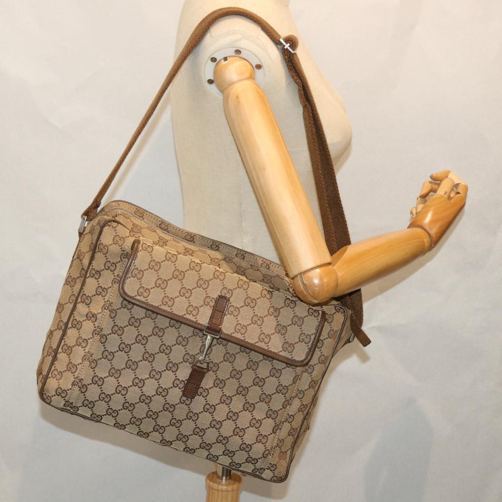 GUCCI GG Canvas Shoulder Bag Beige 90474 213532 ac2380