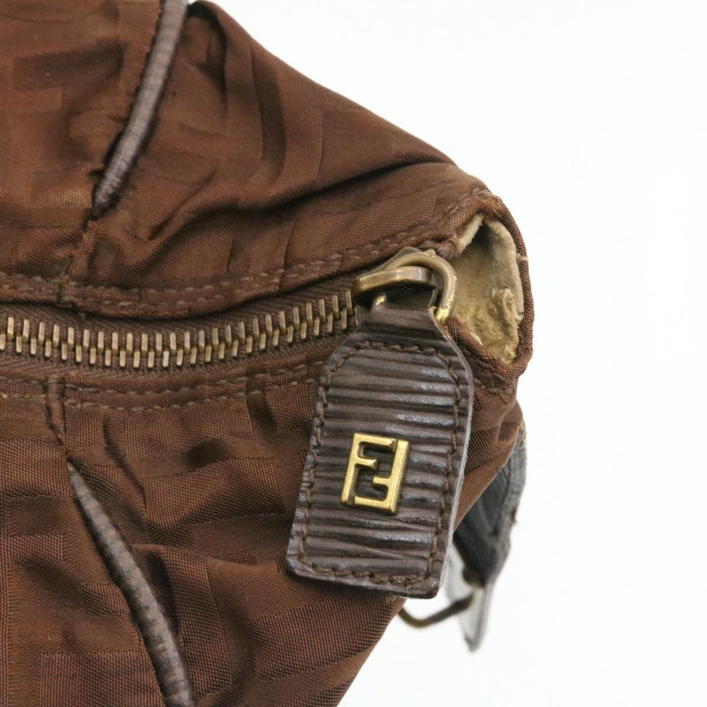 FENDI Zucca Canvas Pouch Pouch Brown Black ac241