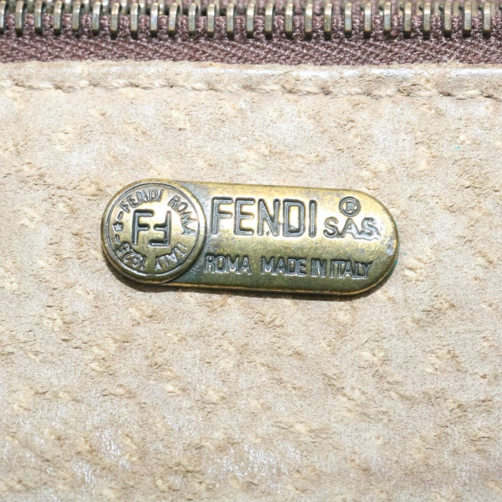 FENDI Zucca Canvas Pouch Pouch Brown Black ac241