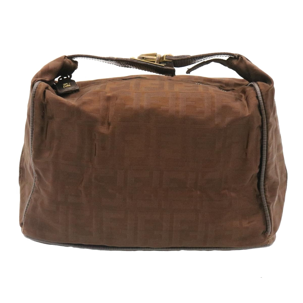 FENDI Zucca Canvas Pouch Pouch Brown Black ac241