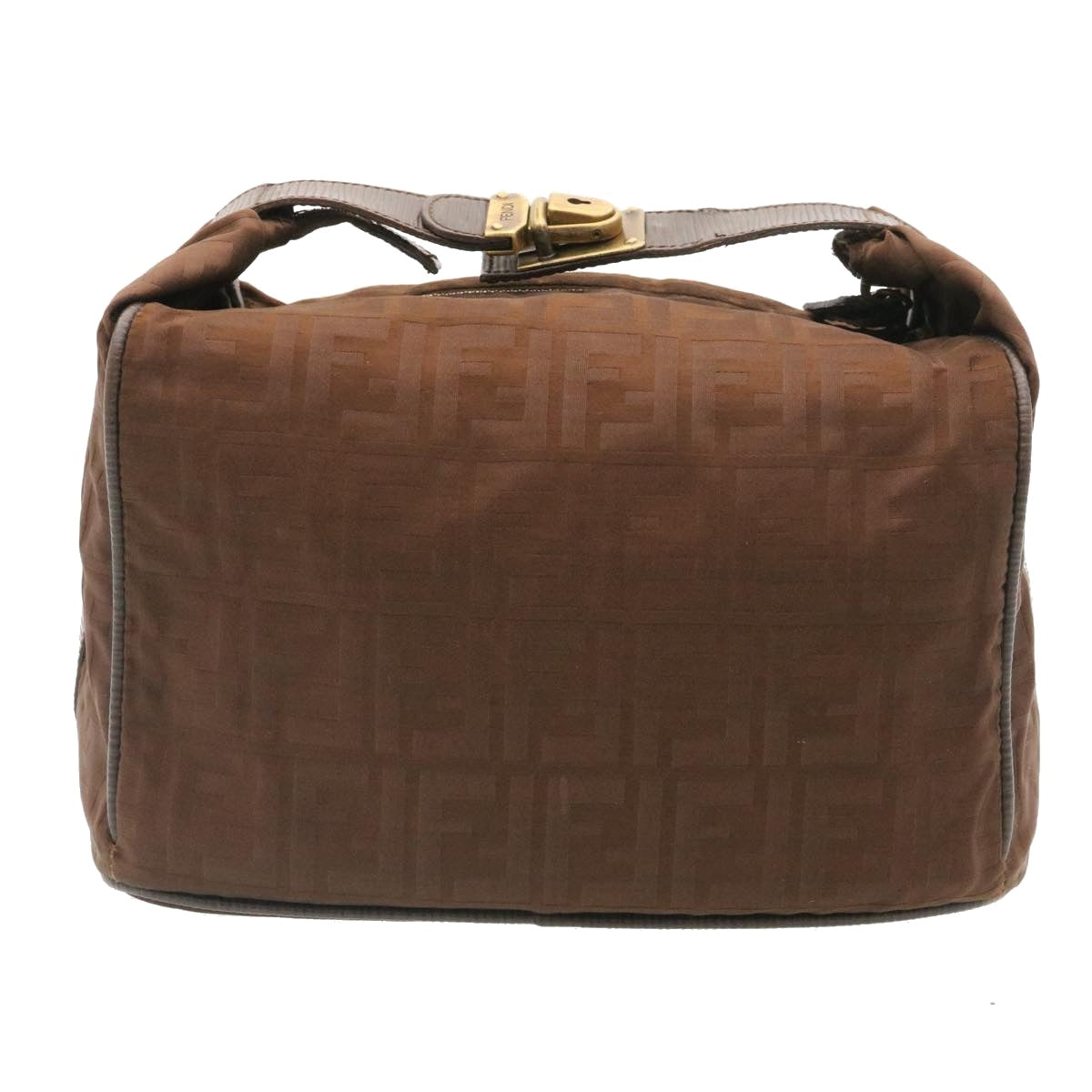 FENDI Zucca Canvas Pouch Pouch Brown Black ac241