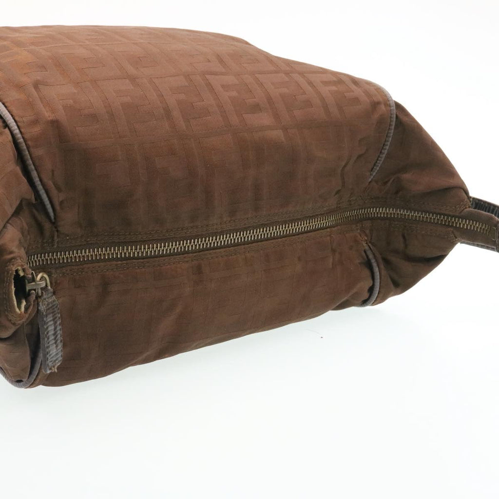 FENDI Zucca Canvas Pouch Pouch Brown Black ac241