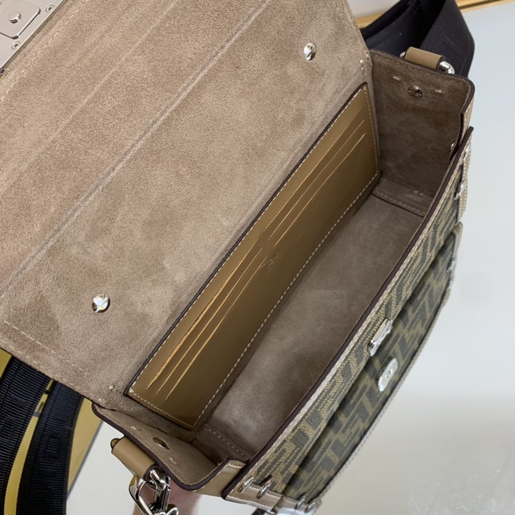 FI Baguette Soft Trunk Mini Beige Bag For Woman 10cm/4in