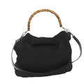 GUCCI Bamboo Shoulder Bag Nylon 2way Black ac2467
