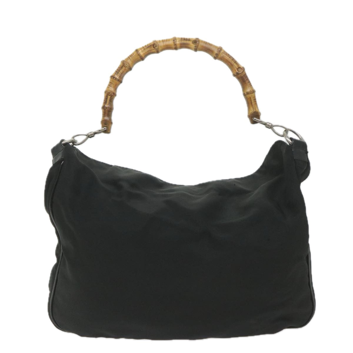 GUCCI Bamboo Shoulder Bag Nylon 2way Black ac2467