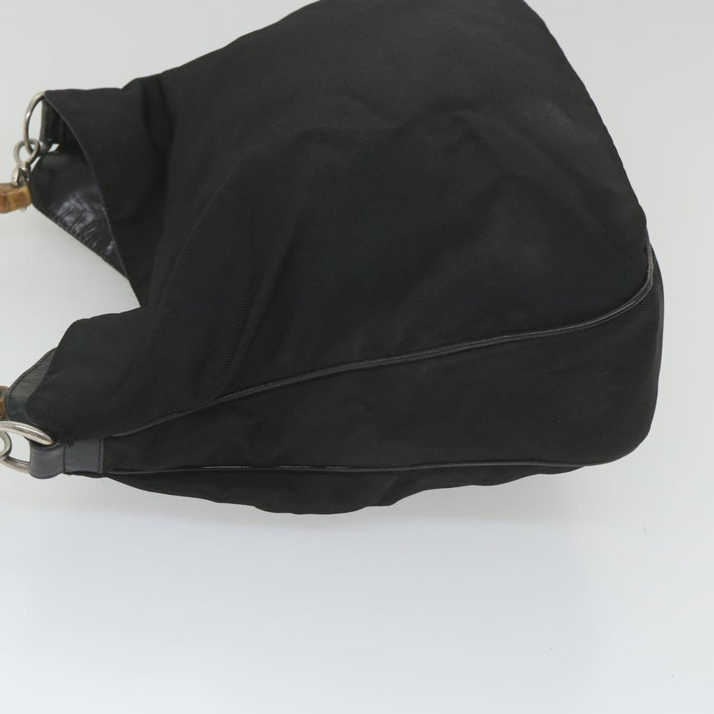 GUCCI Bamboo Shoulder Bag Nylon 2way Black ac2467