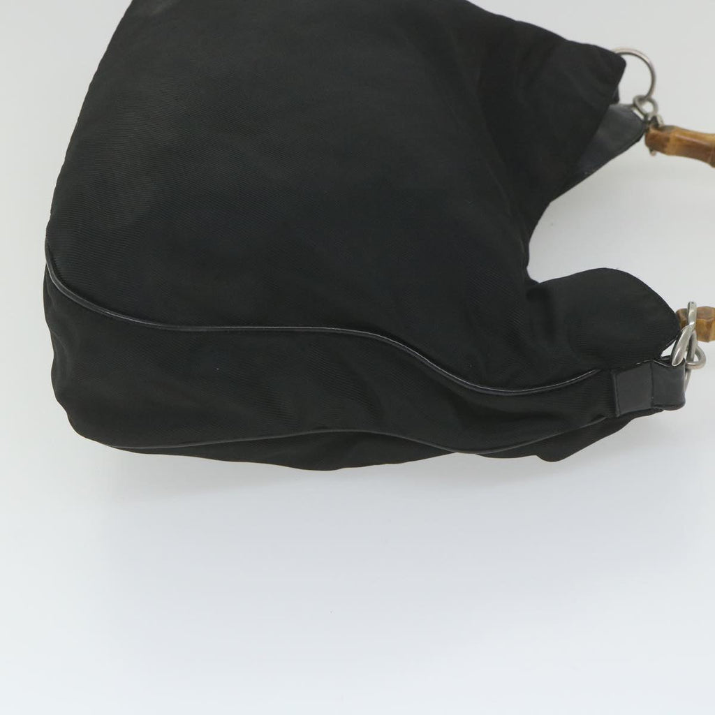 GUCCI Bamboo Shoulder Bag Nylon 2way Black ac2467