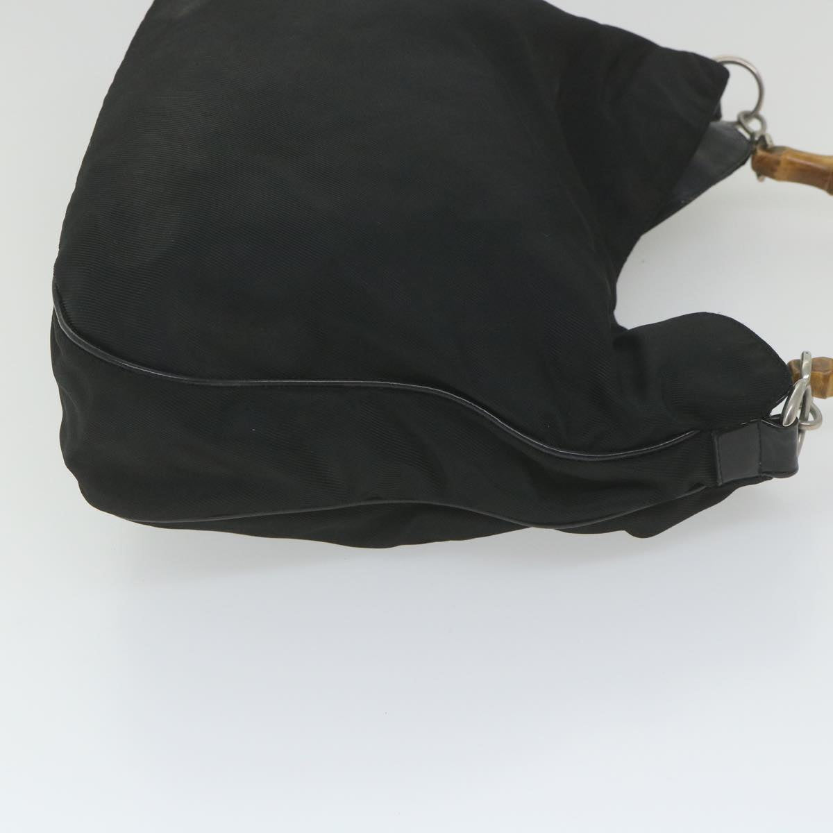 GUCCI Bamboo Shoulder Bag Nylon 2way Black ac2467