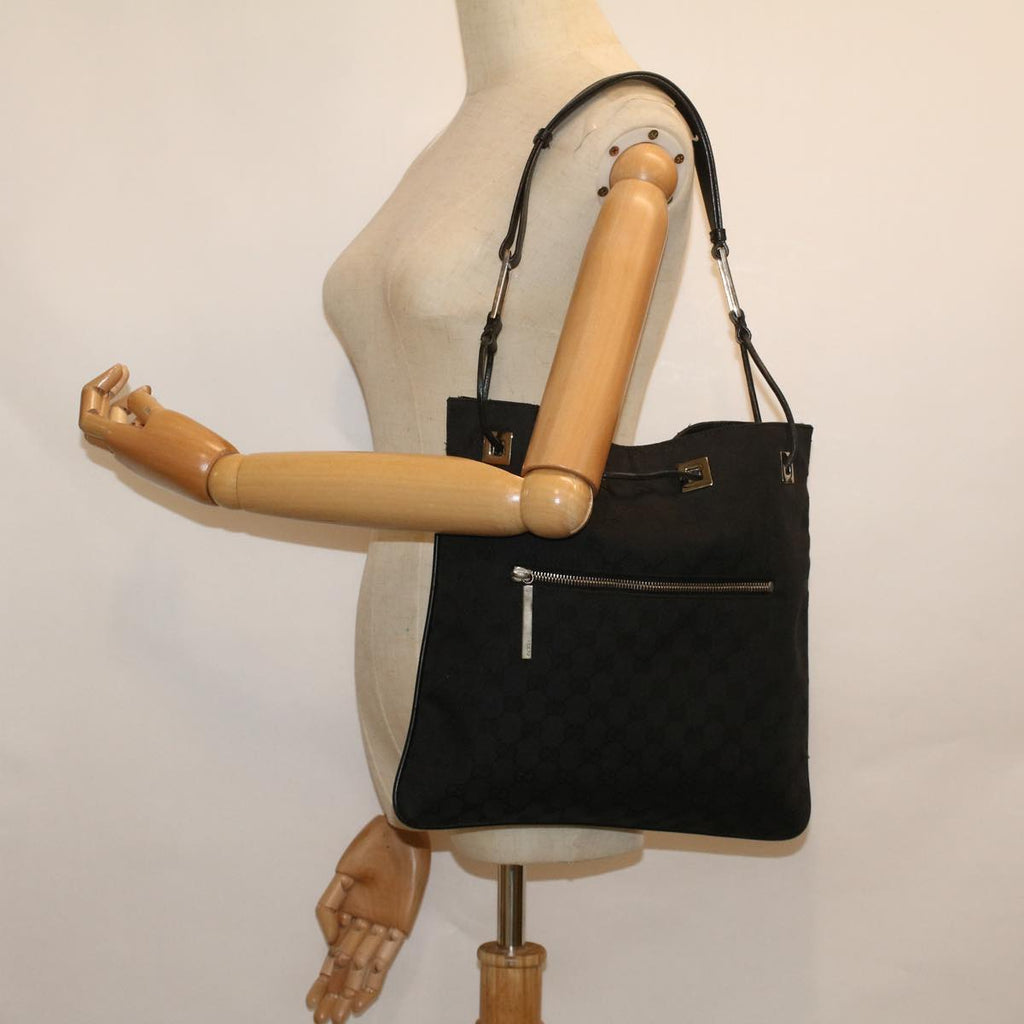 GUCCI GG Canvas Shoulder Bag Black 001 4021 3444 ac2470