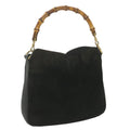 GUCCI Bamboo Shoulder Bag Suede Black ac2471