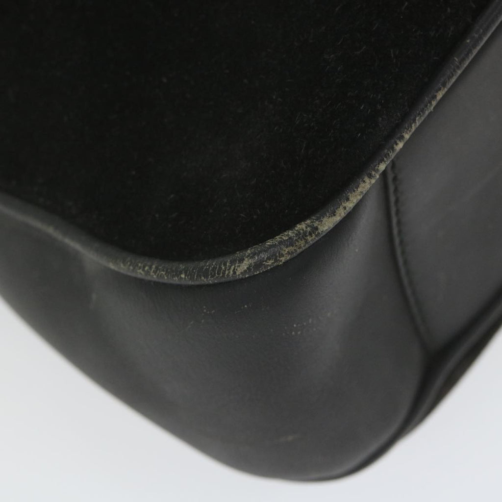 GUCCI Bamboo Shoulder Bag Suede Black ac2471