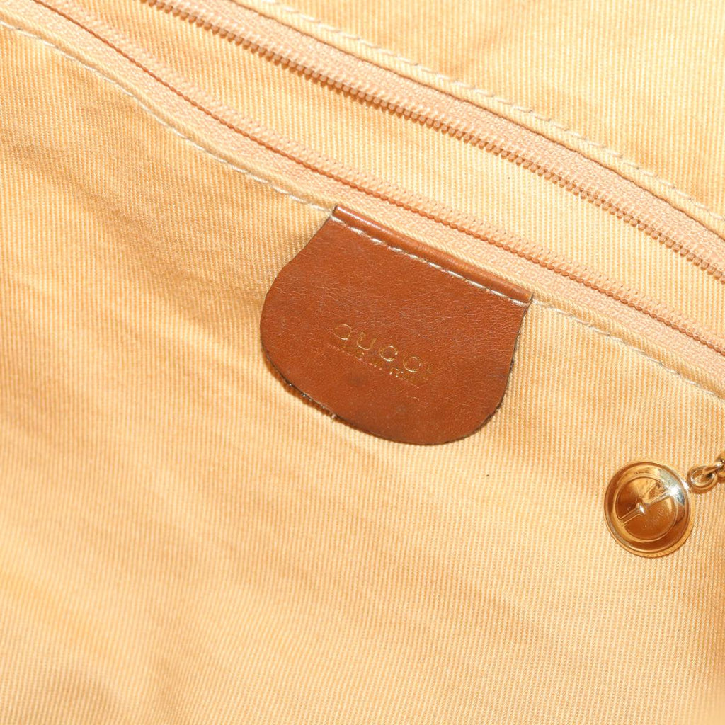 GUCCI Bamboo Shoulder Bag Leather 2way Brown ac2472