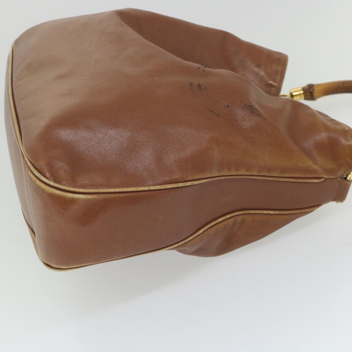 GUCCI Bamboo Shoulder Bag Leather 2way Brown ac2472