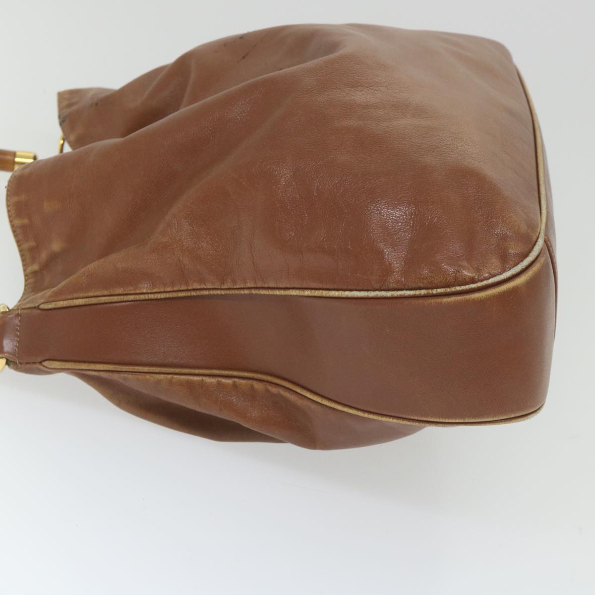 GUCCI Bamboo Shoulder Bag Leather 2way Brown ac2472