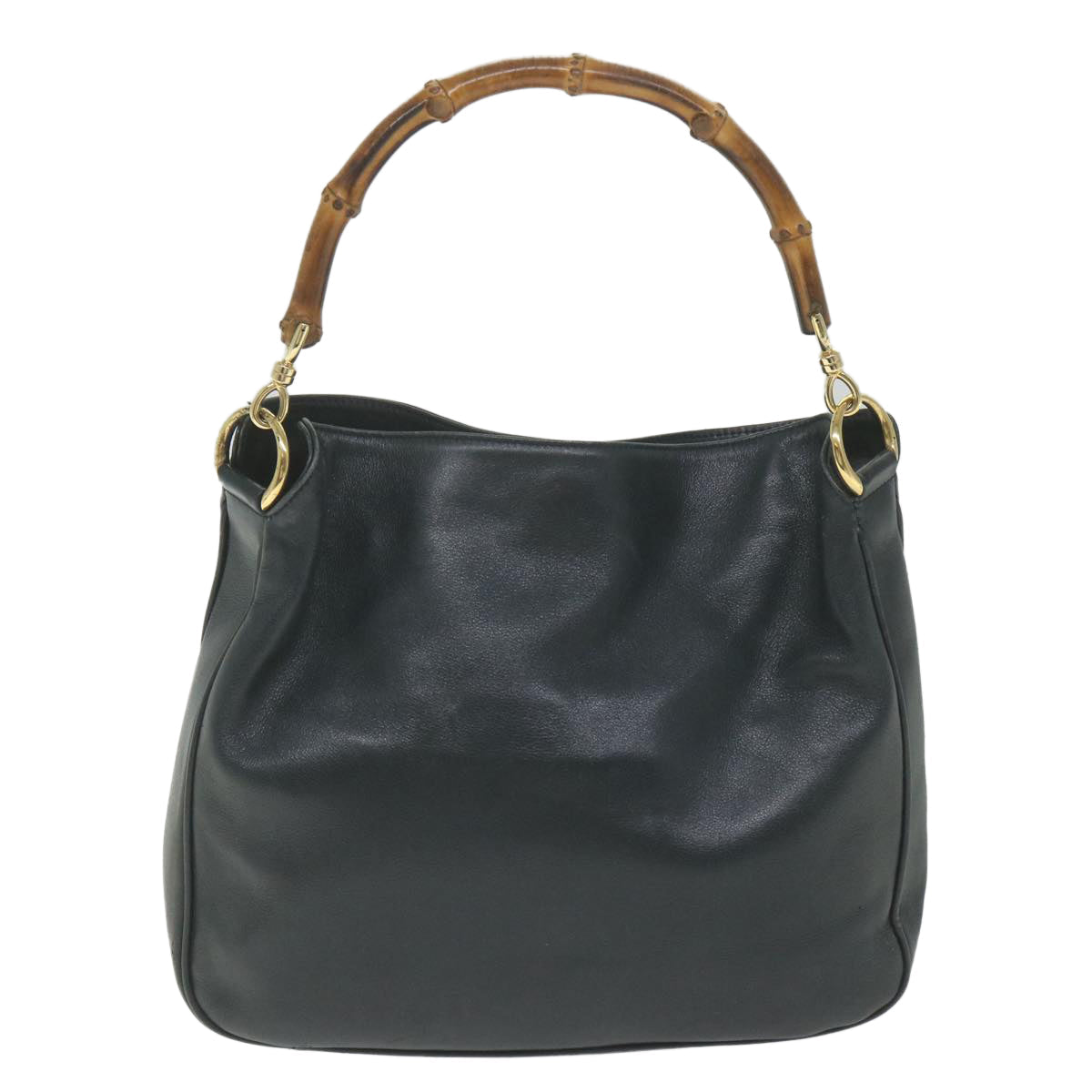 GUCCI Bamboo Shoulder Bag Leather 2way Black ac2473