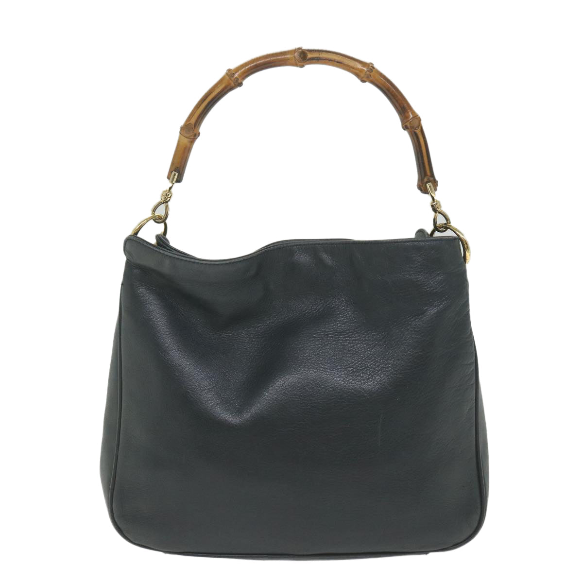GUCCI Bamboo Shoulder Bag Leather 2way Black ac2473