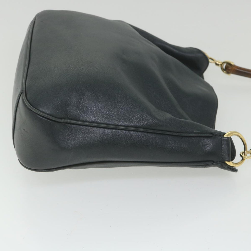 GUCCI Bamboo Shoulder Bag Leather 2way Black ac2473
