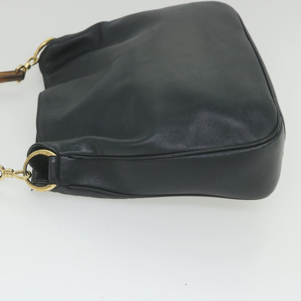 GUCCI Bamboo Shoulder Bag Leather 2way Black ac2473