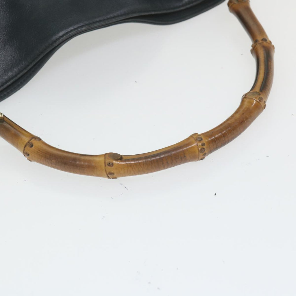 GUCCI Bamboo Shoulder Bag Leather 2way Black ac2473
