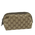 GUCCI GG Canvas Pouch Beige 29595 ac2497