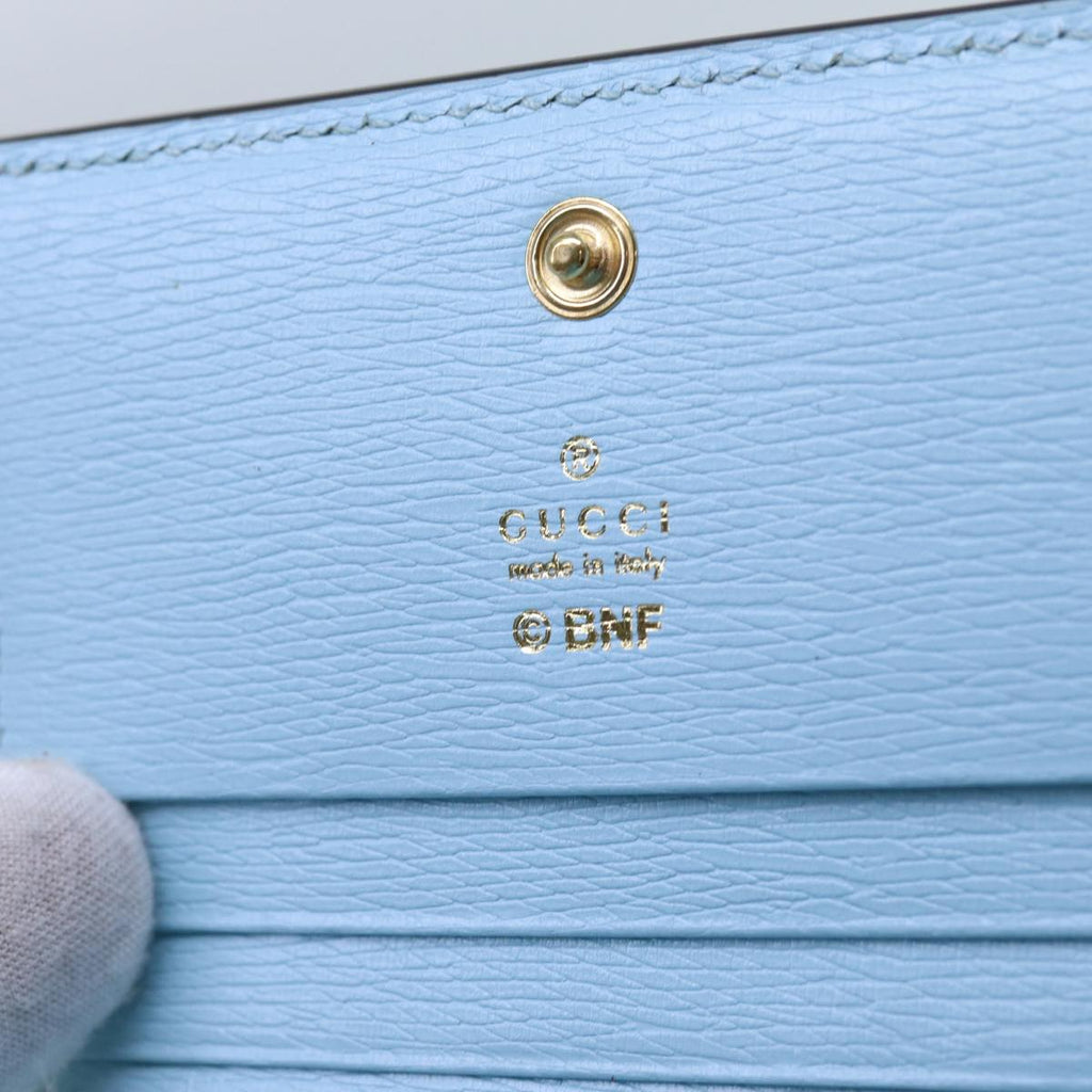 GUCCI Bananya Wallet Leather Blue 701009 ac2961A