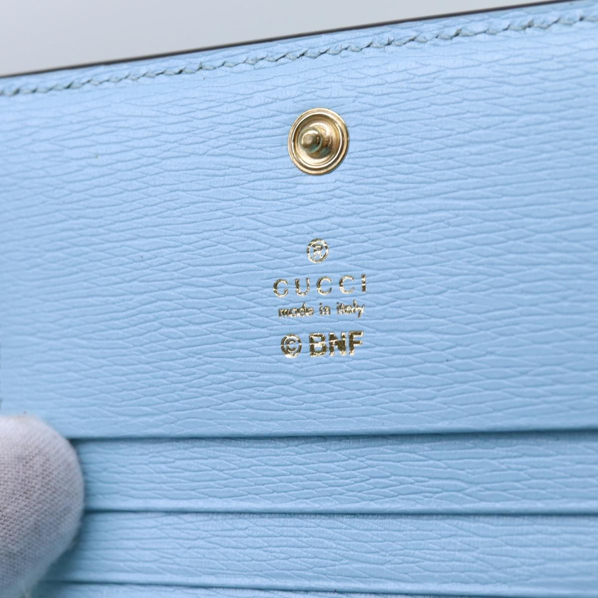 GUCCI Bananya Wallet Leather Blue 701009 ac2961A