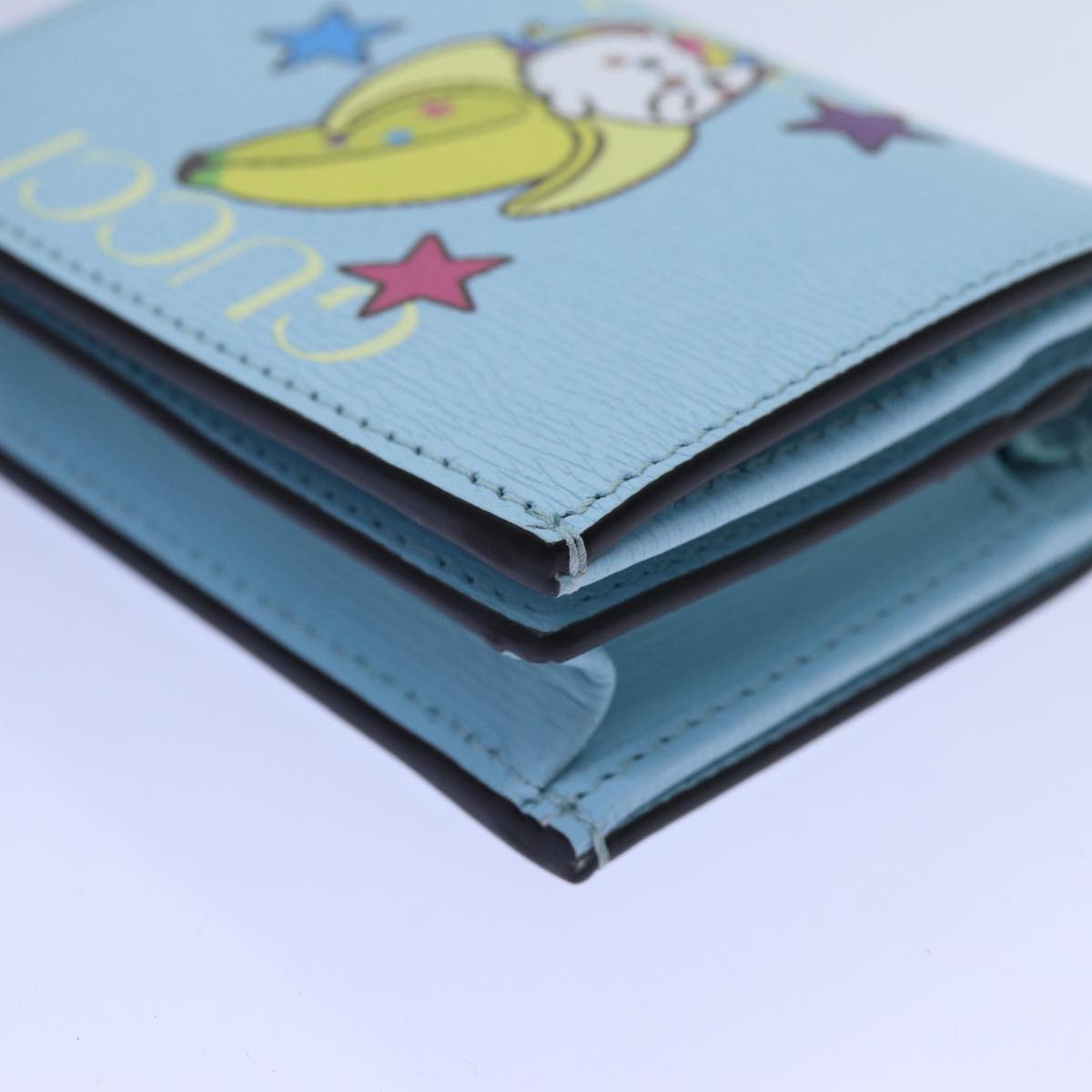 GUCCI Bananya Wallet Leather Blue 701009 ac2961A