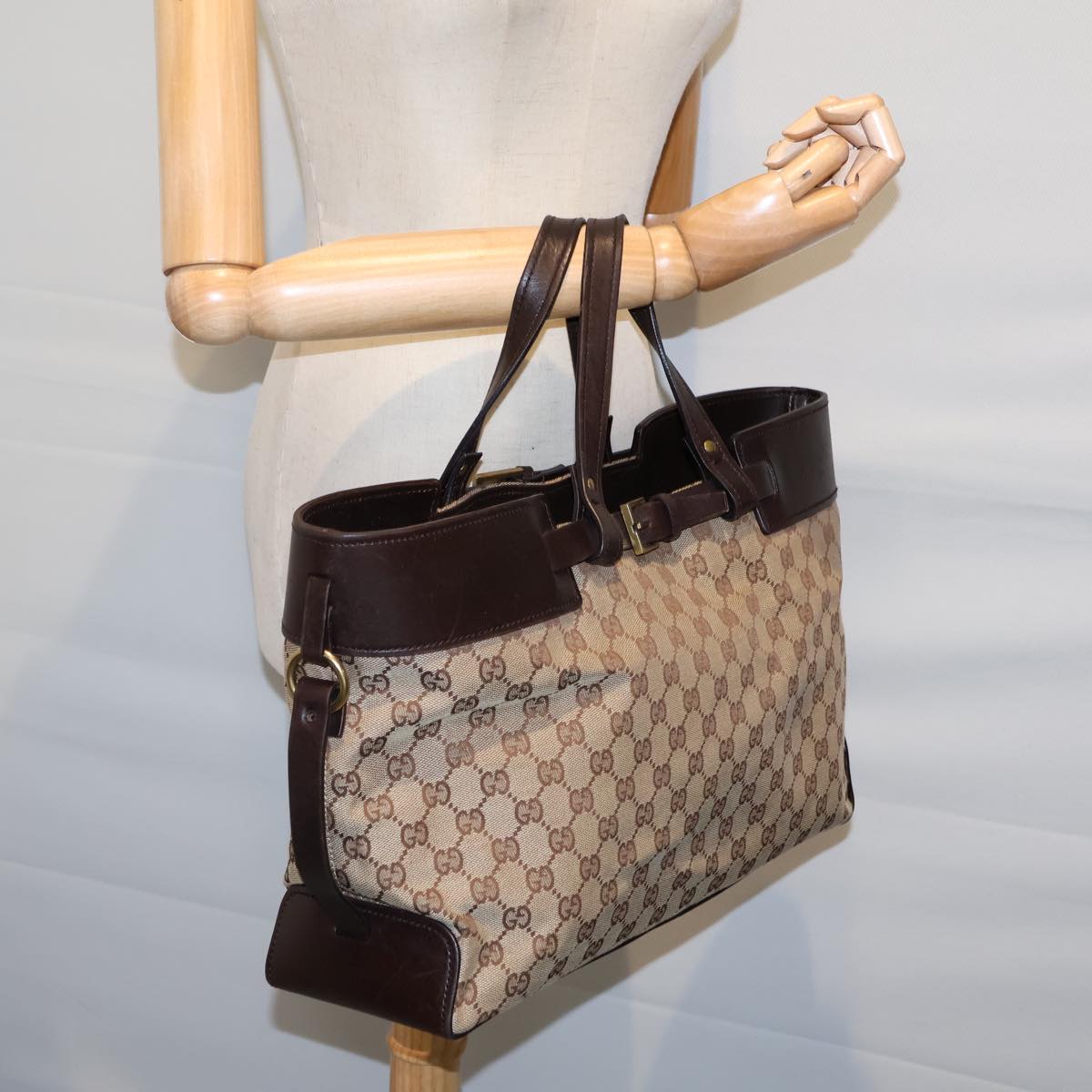 GUCCI GG Canvas Hand Bag Beige 106251 ac2965