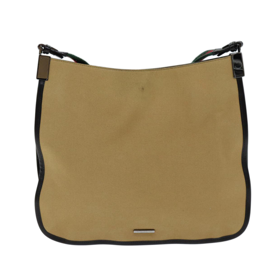 GUCCI Web Sherry Line Shoulder Bag Canvas Beige Green 001 4321 2684 ac2967