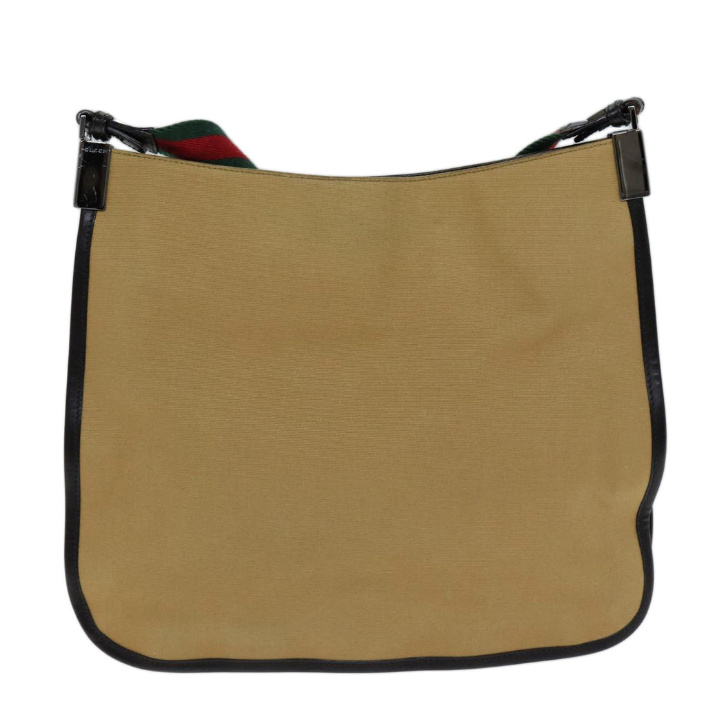 GUCCI Web Sherry Line Shoulder Bag Canvas Beige Green 001 4321 2684 ac2967