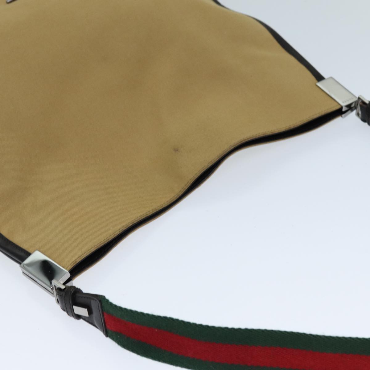 GUCCI Web Sherry Line Shoulder Bag Canvas Beige Green 001 4321 2684 ac2967