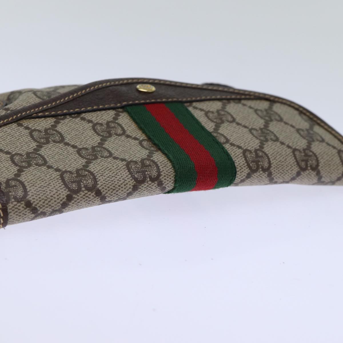 GUCCI GG Supreme Web Sherry Line Pouch PVC Beige Red 014 89 5205 ac2968