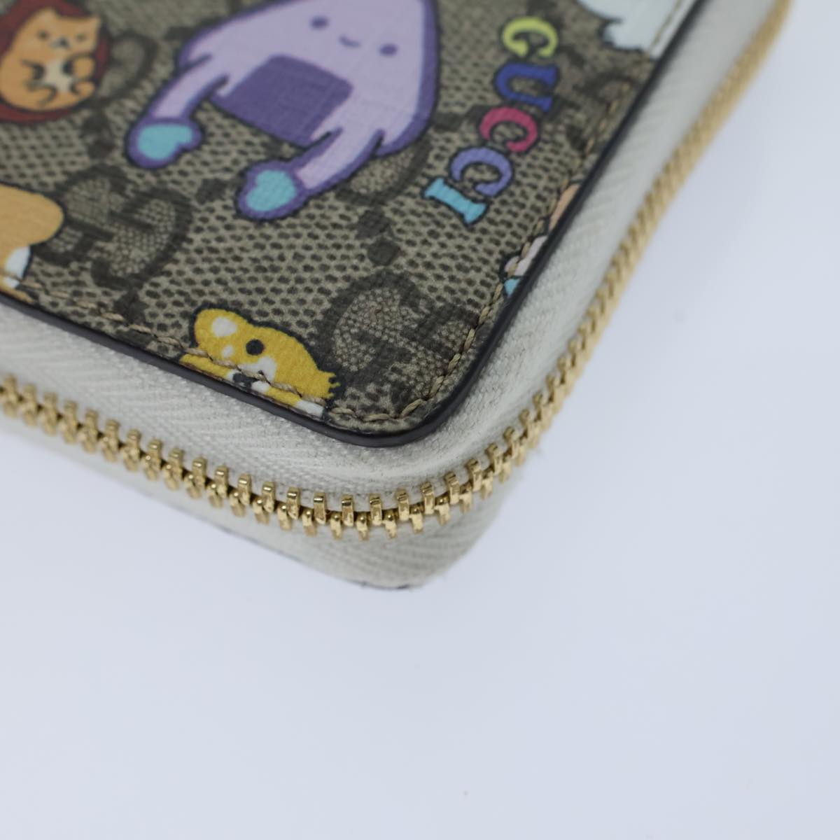 GUCCI GG Supreme Animal Long Wallet PVC Beige 736772 ac2977A