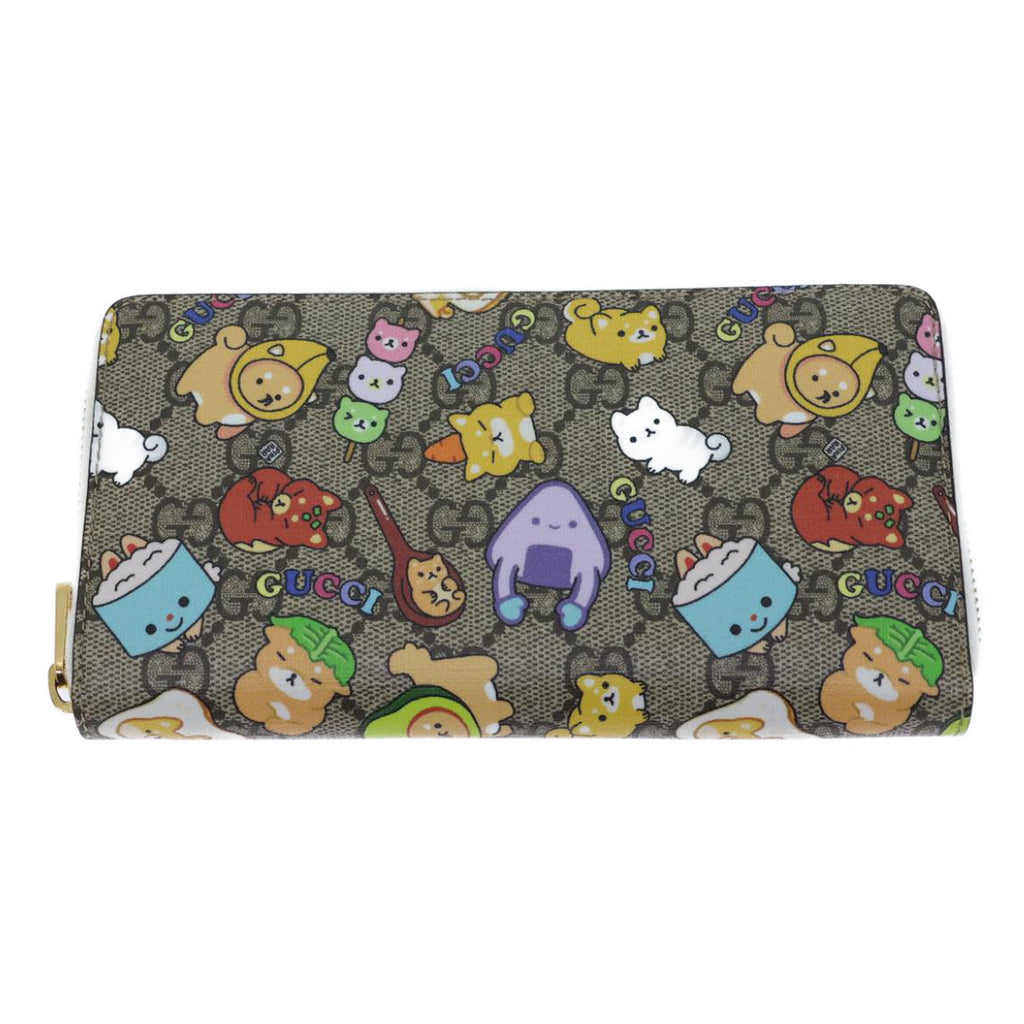 GUCCI GG Supreme Animal Long Wallet PVC Beige 736772 ac2977A