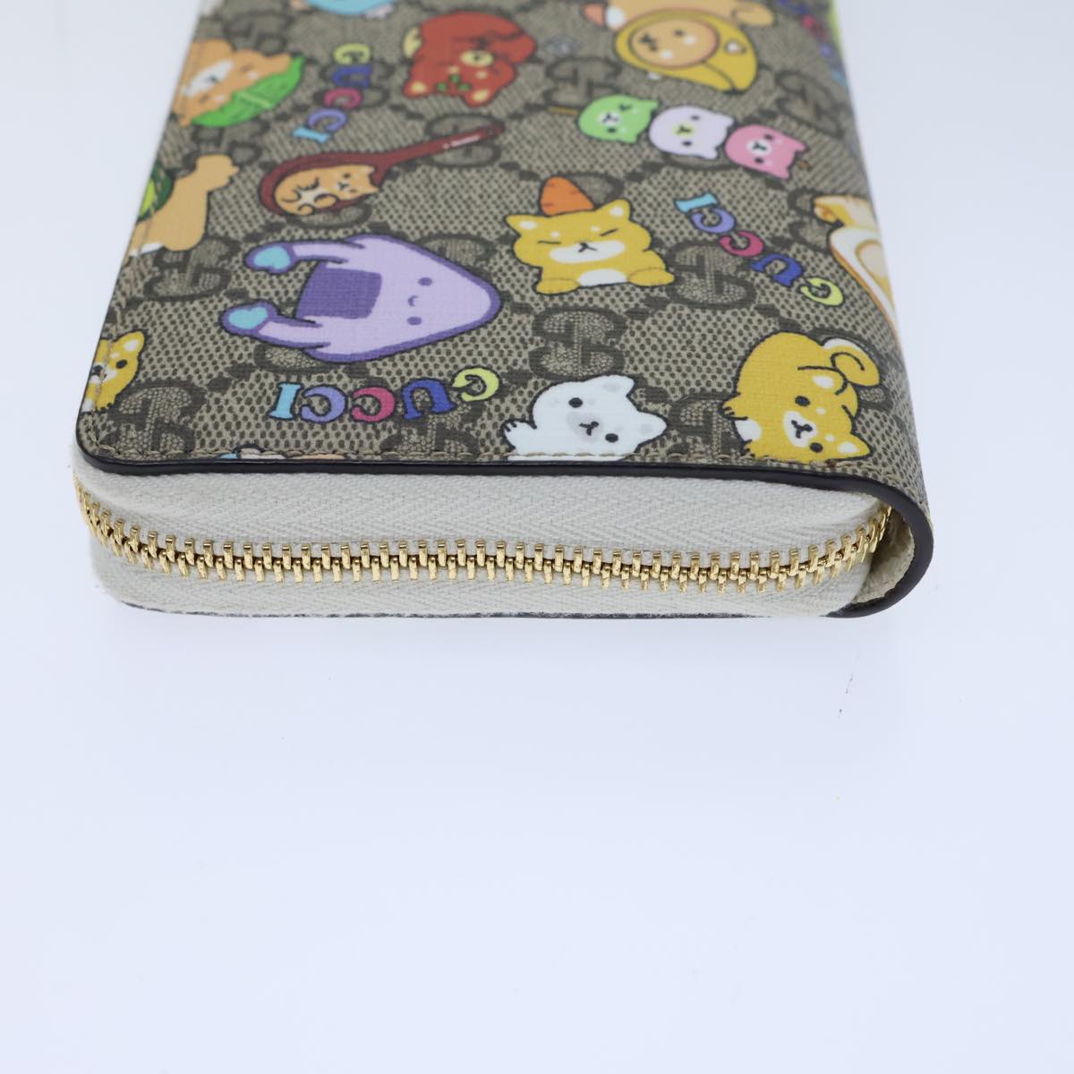 GUCCI GG Supreme Animal Long Wallet PVC Beige 736772 ac2977A