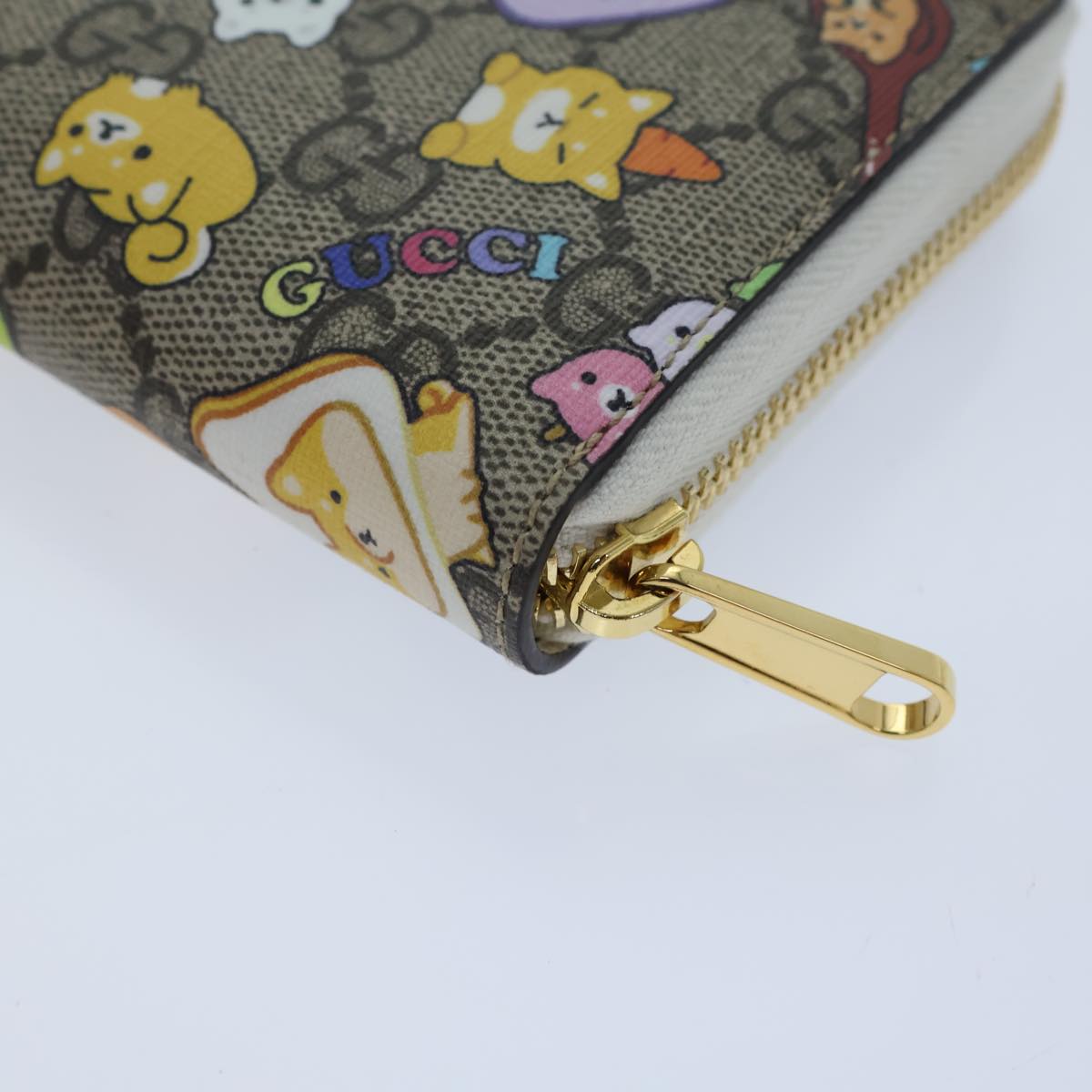 GUCCI GG Supreme Animal Long Wallet PVC Beige 736772 ac2977A