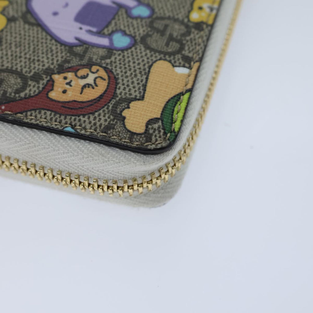 GUCCI GG Supreme Animal Long Wallet PVC Beige 736772 ac2977A