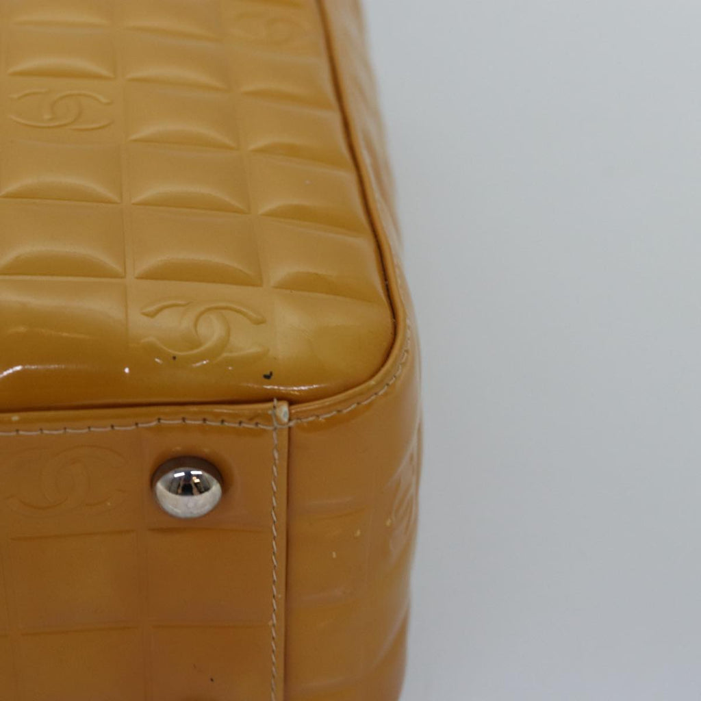 CHANEL Choco Bar Hand Bag Enamel Yellow CC ac2997