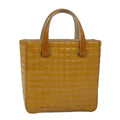 CHANEL Choco Bar Hand Bag Enamel Yellow CC ac2997