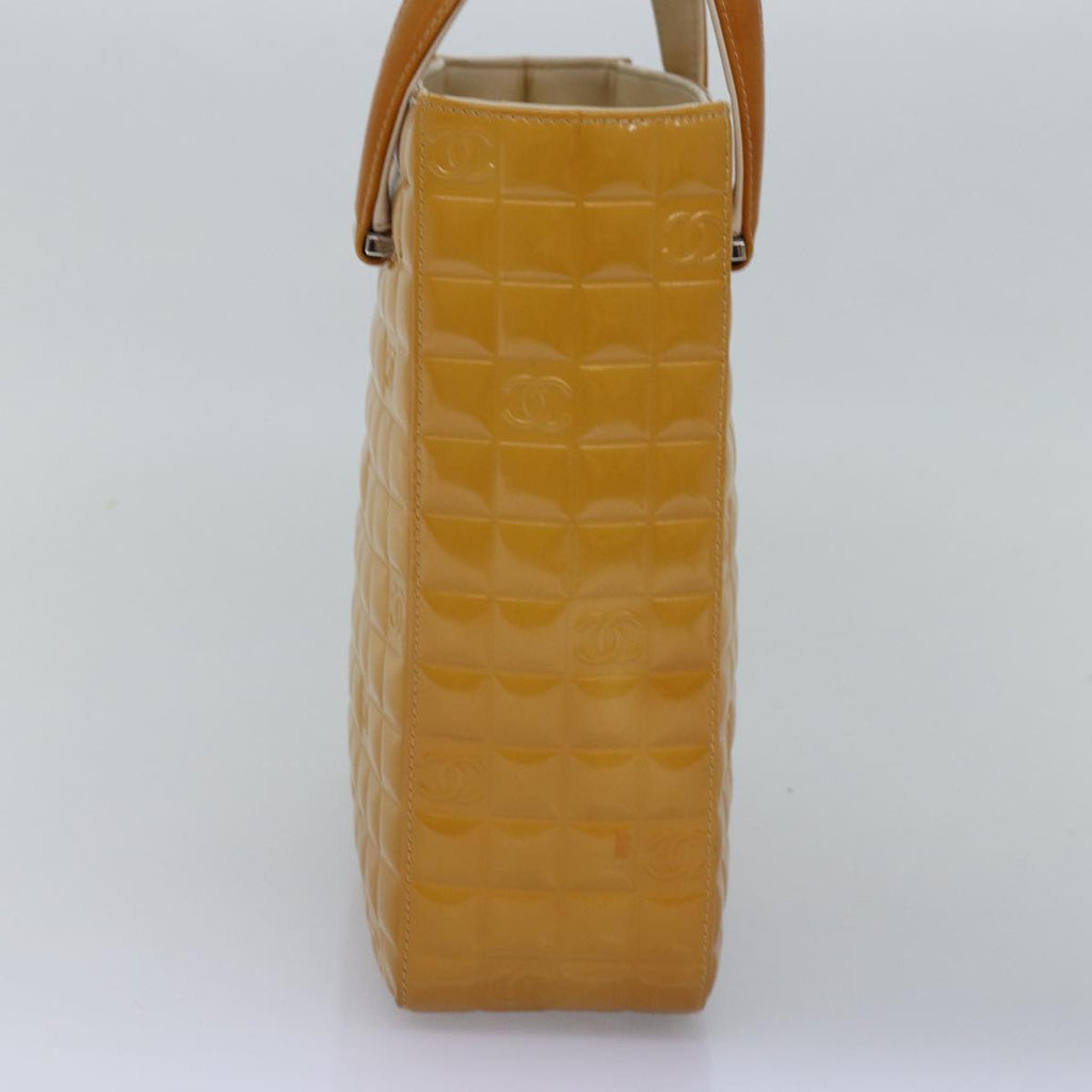 CHANEL Choco Bar Hand Bag Enamel Yellow CC ac2997