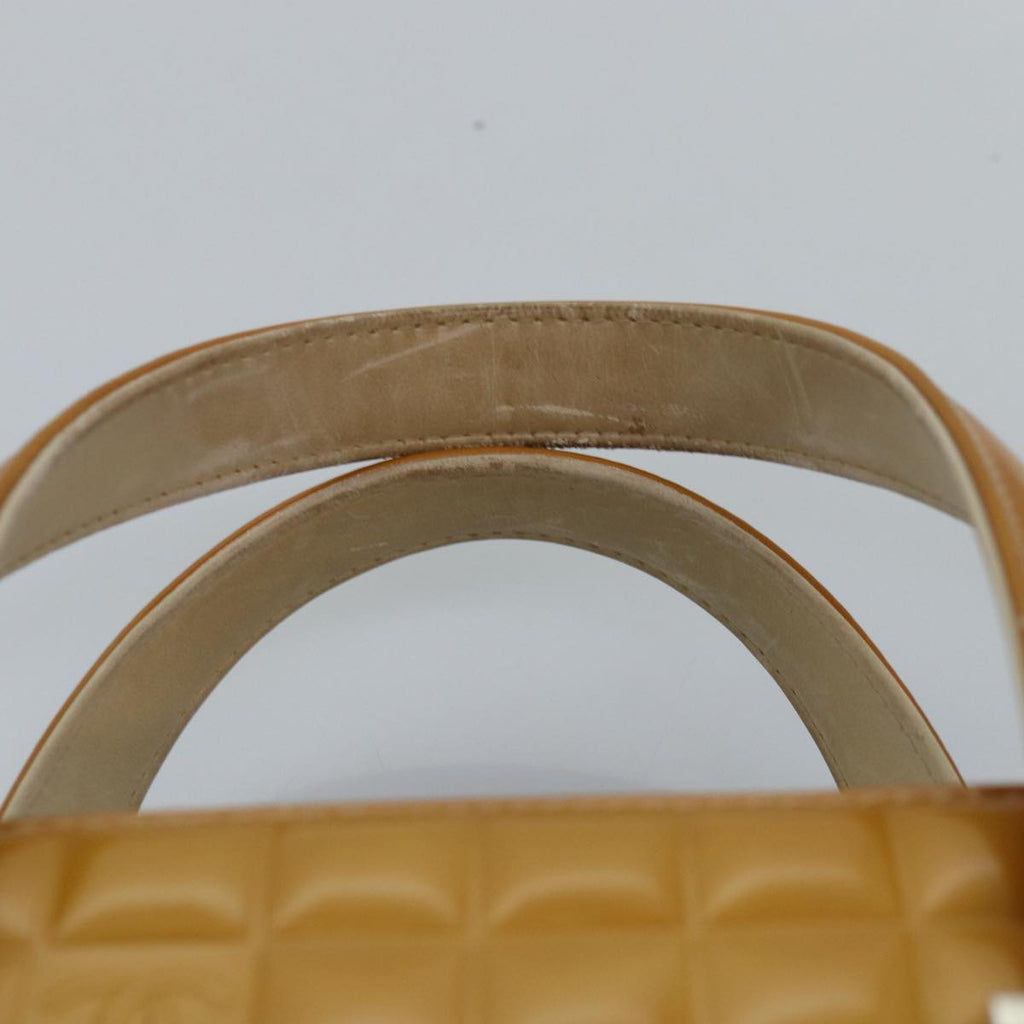 CHANEL Choco Bar Hand Bag Enamel Yellow CC ac2997