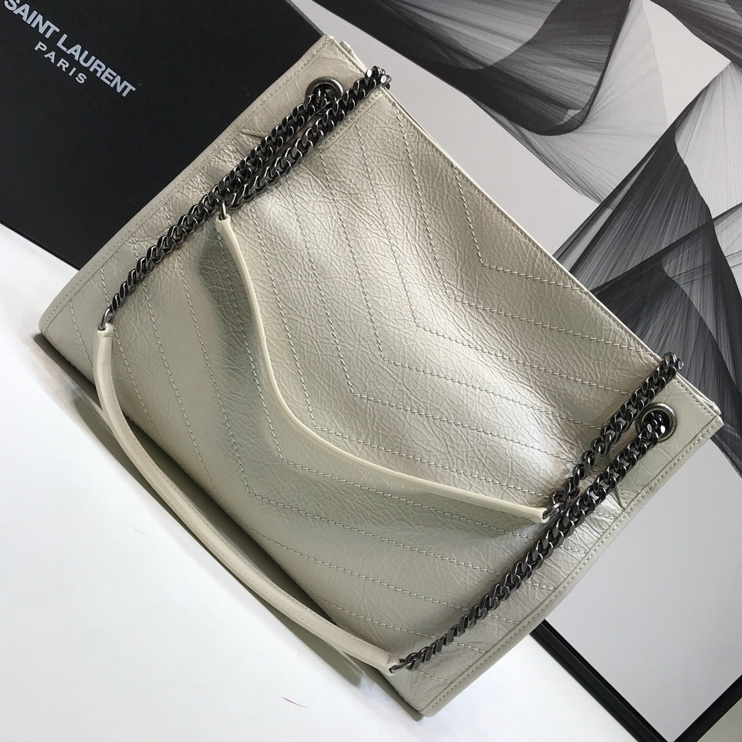 GLAMI Niki MeGLAMIum Shopping Bag White For Women 12.6in/32cm YSLÃ‚Â 