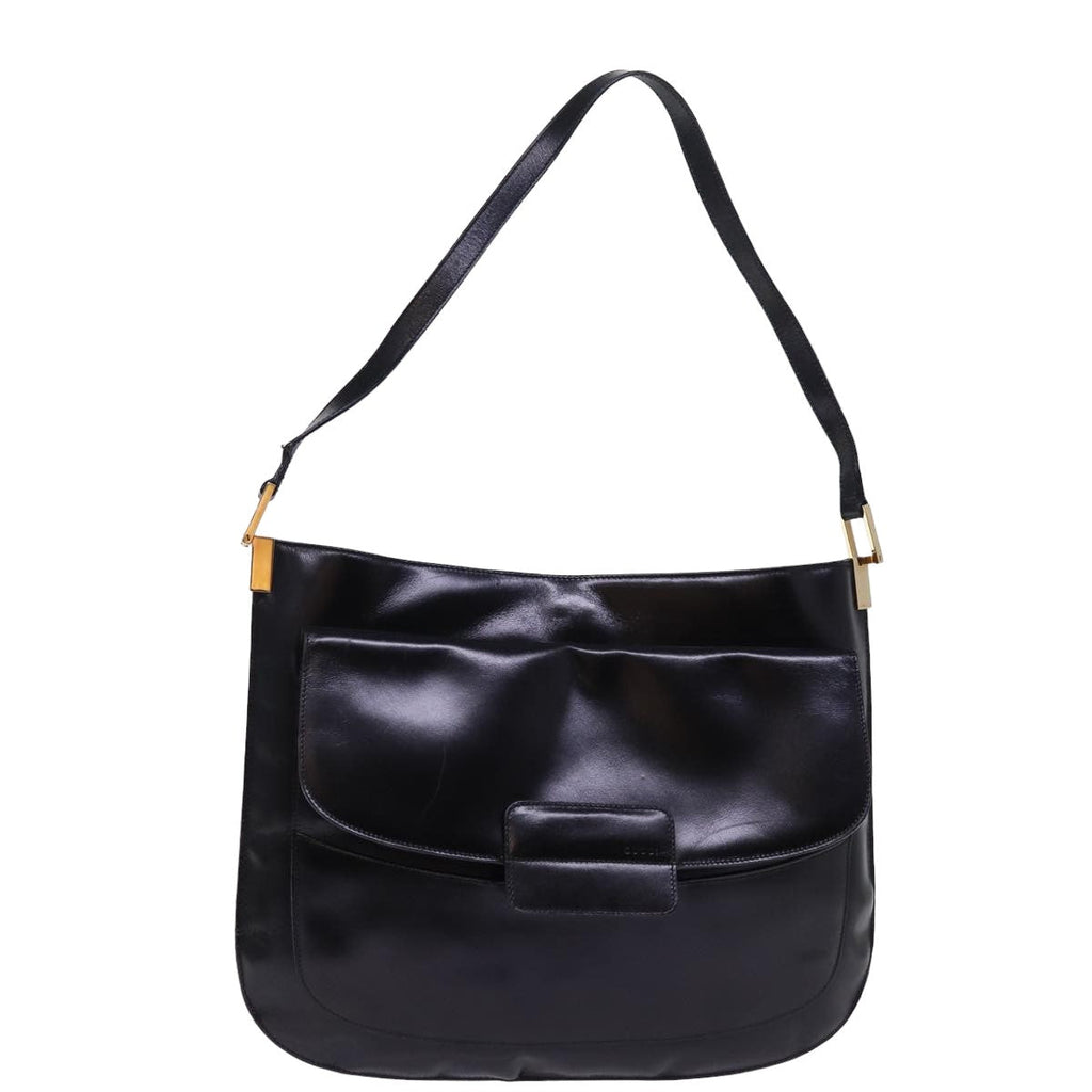 GUCCI Shoulder Bag Leather Black ac3022