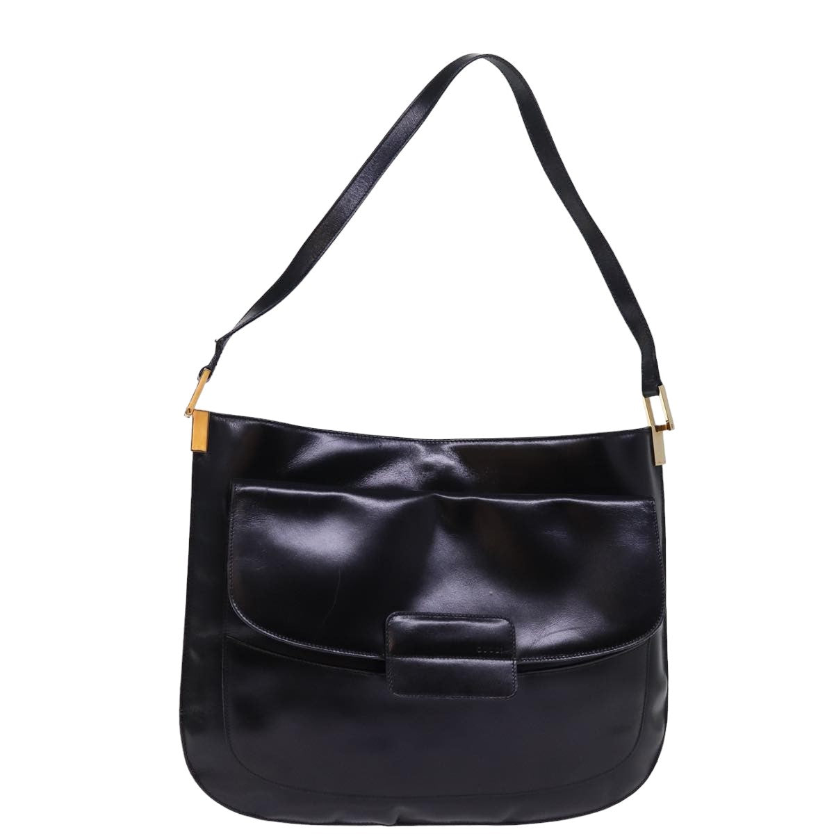 GUCCI Shoulder Bag Leather Black ac3022