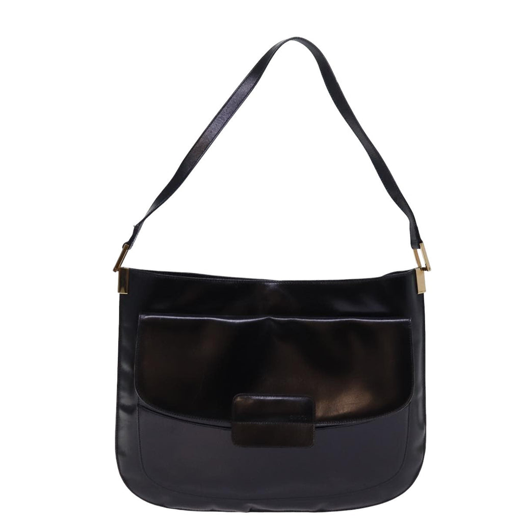 GUCCI Shoulder Bag Leather Black ac3022