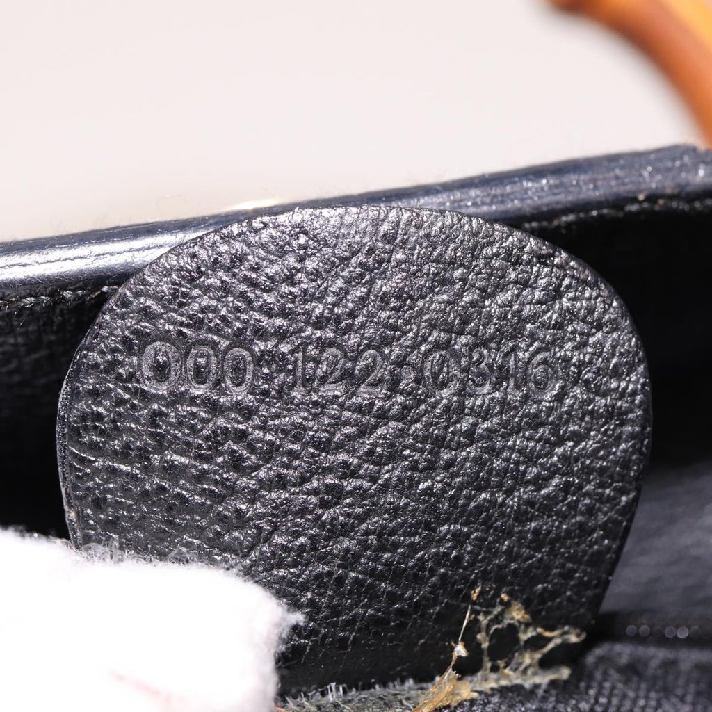 GUCCI Bamboo Hand Bag Suede 2way Black 000 122 0316 ac3043