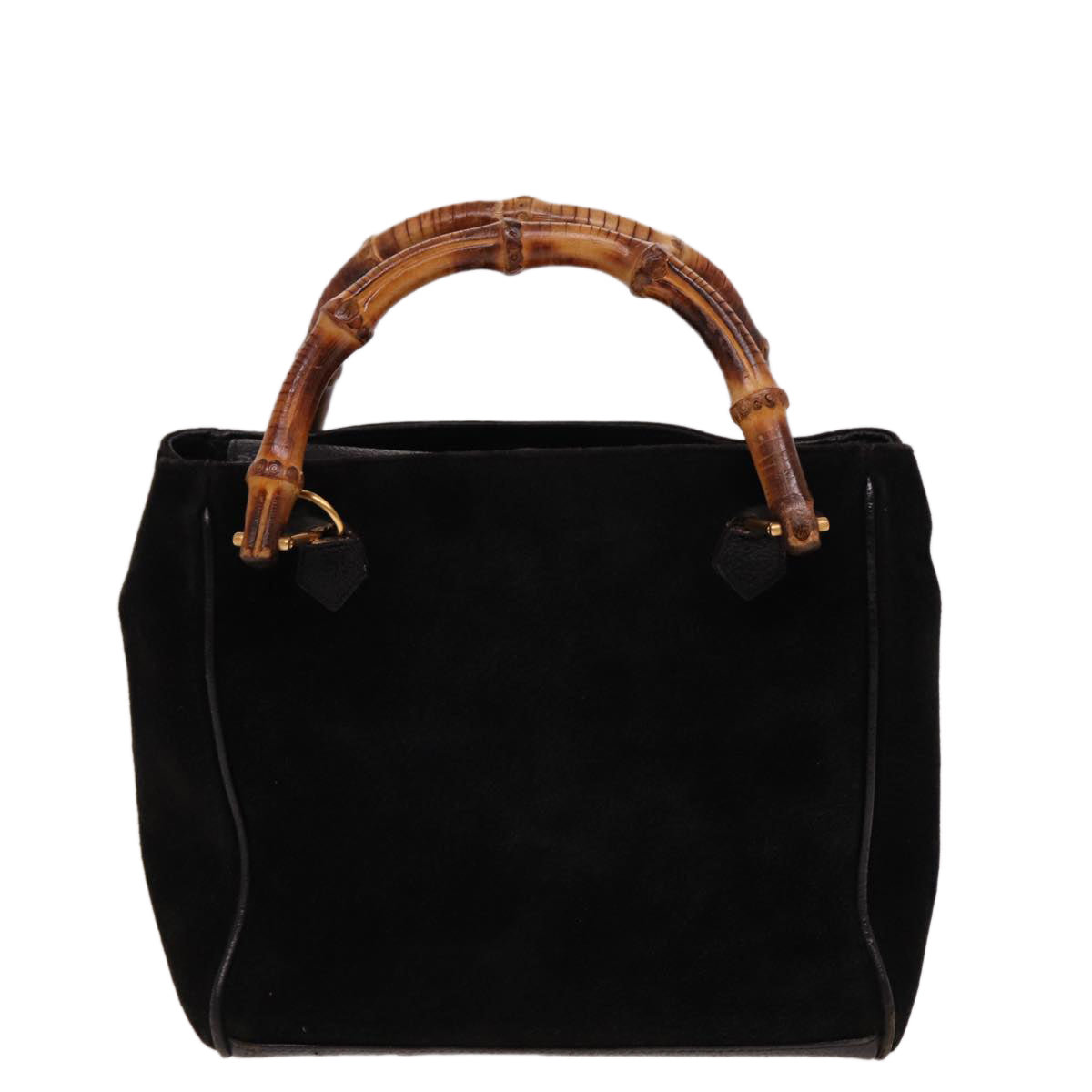 GUCCI Bamboo Hand Bag Suede 2way Black 000 122 0316 ac3043