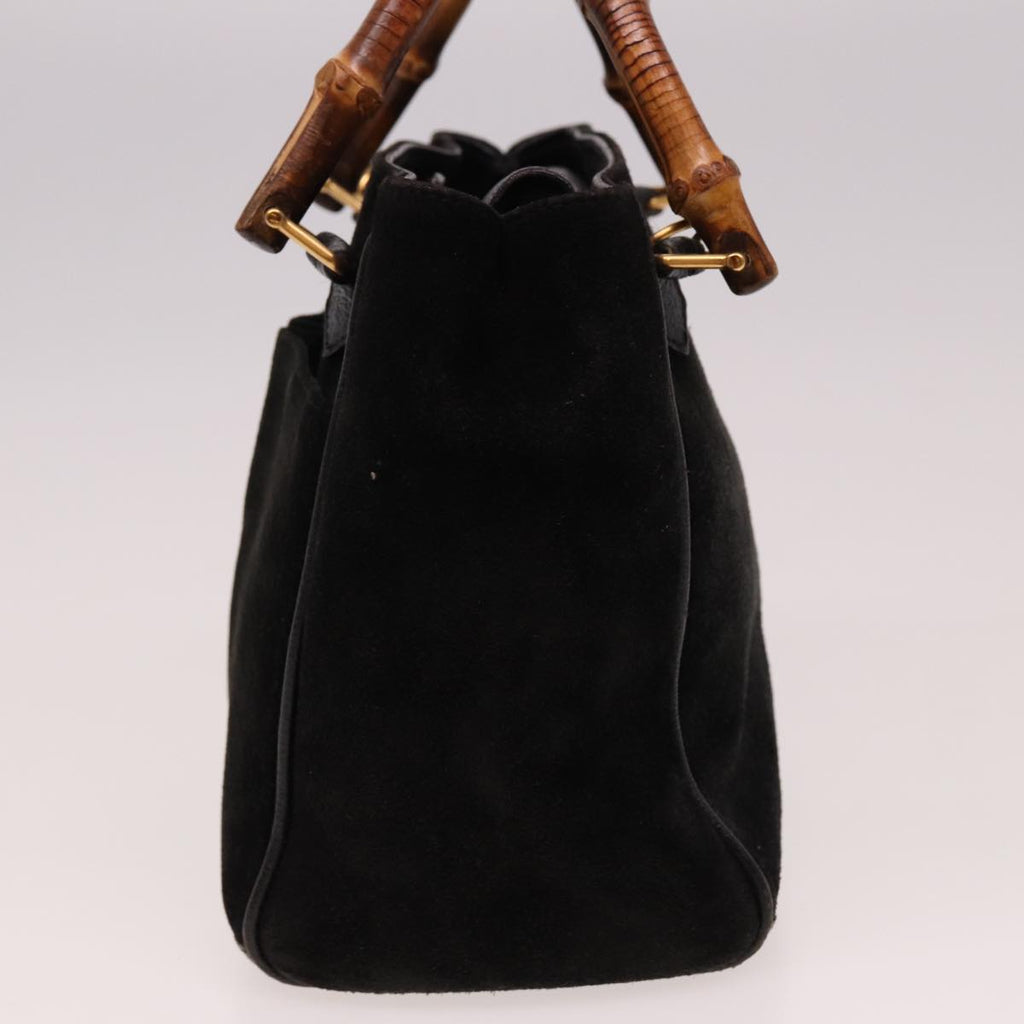 GUCCI Bamboo Hand Bag Suede 2way Black 000 122 0316 ac3043